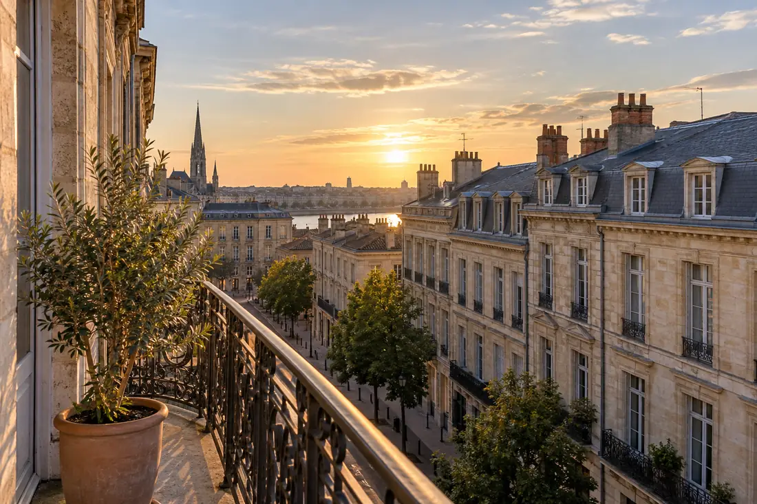 Balcon de l'appartement, sur les toits